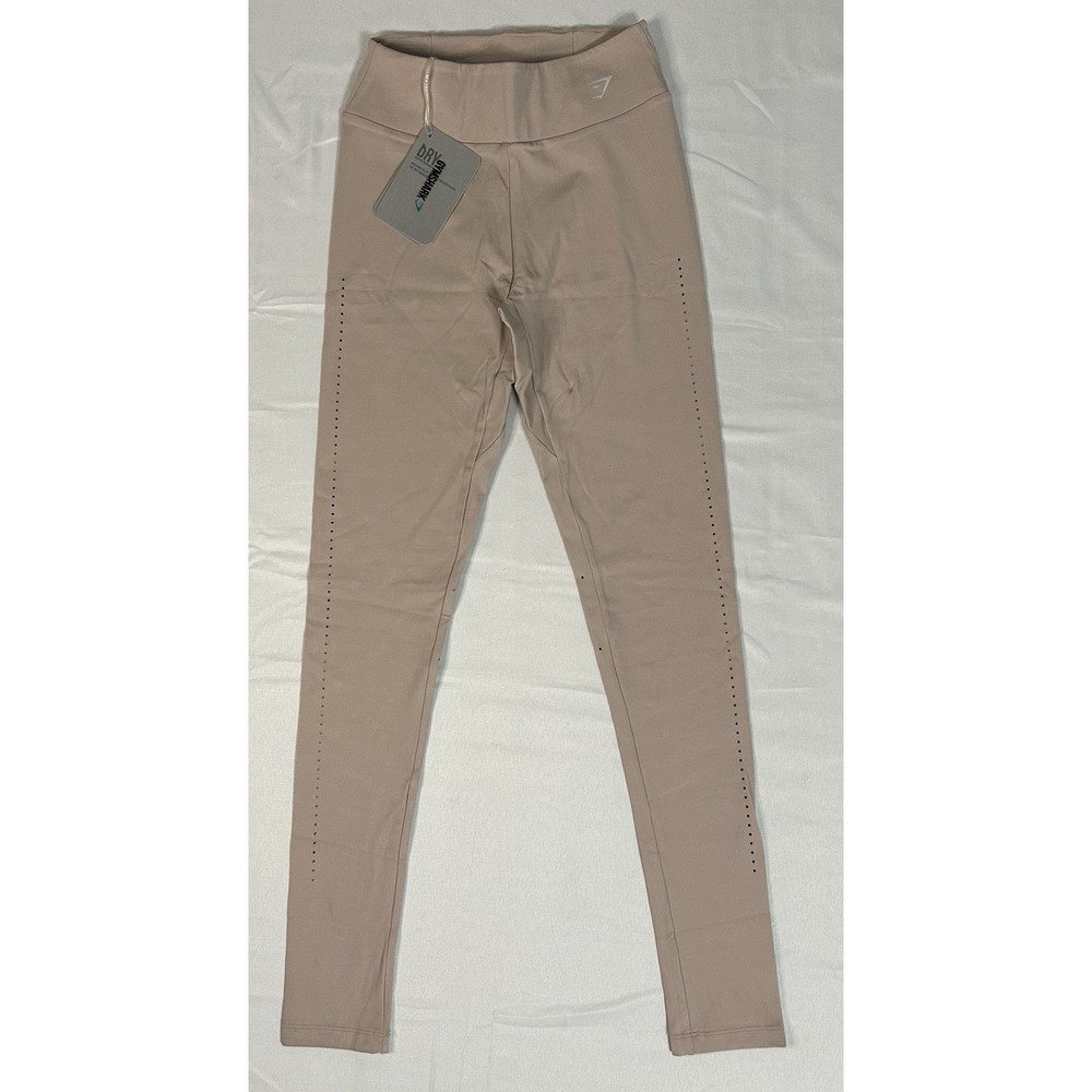 Gymshark Laser Cut Tights Taupe High Waisted Leggings Small GLLG3227-TP-S NEW